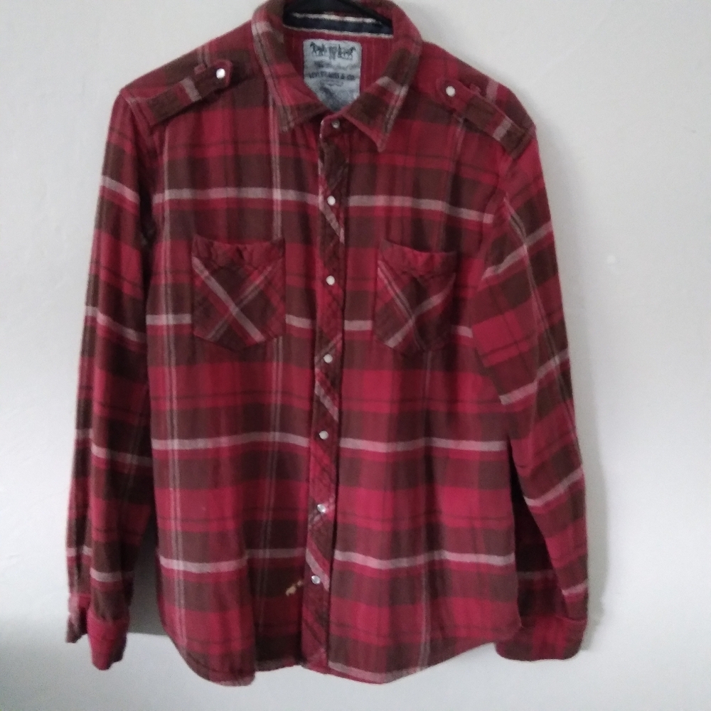 Levi's Red and Brown Casual Button Down Shirt